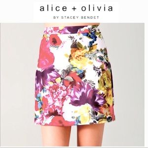 Alice + Olivia Floral Mini Skirt - Multicolor